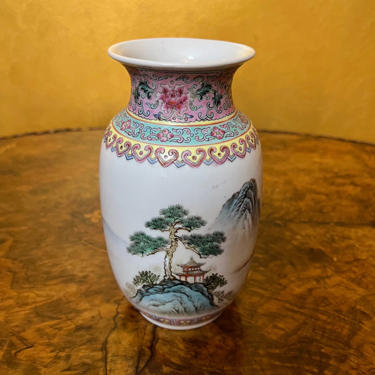 Vintage Chinese Famille Rose Porcelain Vase