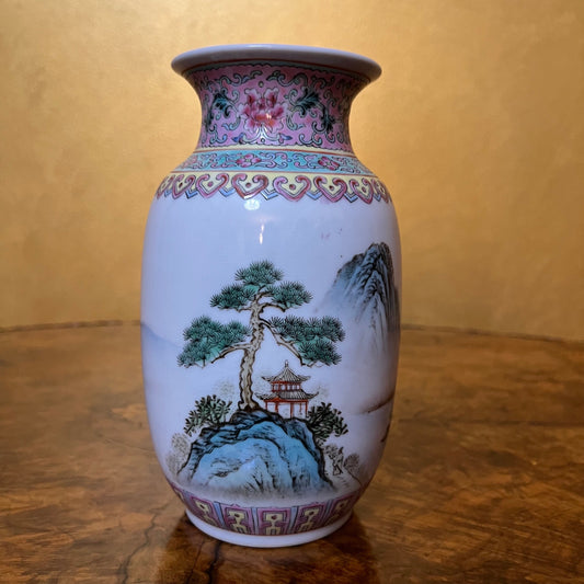 Vintage Chinese Famille Rose Porcelain Vase